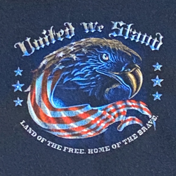 Vintage Mens United We Stand 9 11 Black Long Sleeve Crew Neck Tee Shirt / Size L - Picture 5 of 8